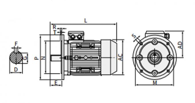 Moteur électrique asynchrone étanche 50Hz 60Hz 0,09kW 0,12CV à quatre pôles 380V 1500RPM triphasé fermé 220V CA 11